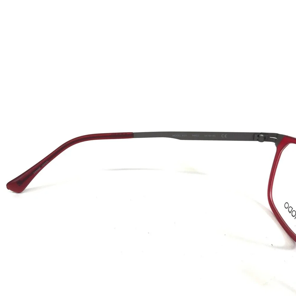Modo Eyeglasses Frames 4101 MRED Grey Red Square Full Rim 54-19-145